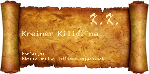 Kreiner Kiliána névjegykártya